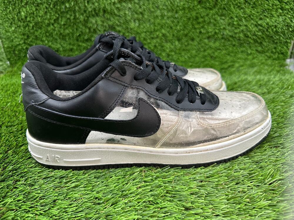 Nike Air Force 1 Low Invisible Clear Athletic Sneaker Men's 12 Black Plastic